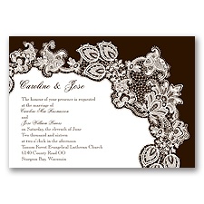 Lacy Delight - Chocolate - Invitation