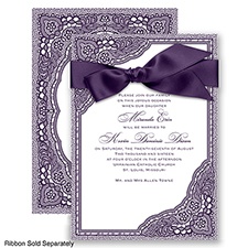 Vintage Romance - Plum - Invitation