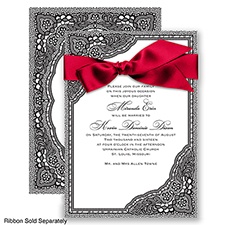 Vintage Romance - Black - Invitation
