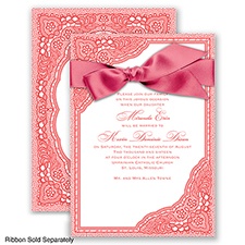 Vintage Romance - Guava - Invitation