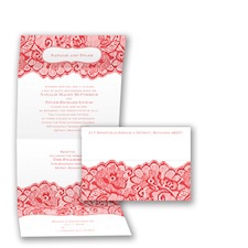 Chantilly Chic Seal and Send - Guava - Invitation