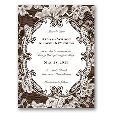 Lace Embrace - Chocolate - Save the Date