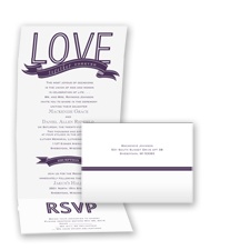Splendid Love - Plum - Seal and Send Invitation