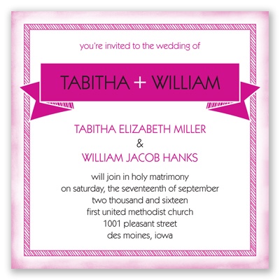 Brilliant Banner - Begonia - Invitation