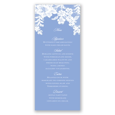 Lace Fantasy - Menu Card