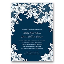 Lace Fantasy - Peacock - Invitation