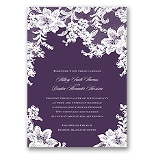 Lace Fantasy - Plum - Invitation