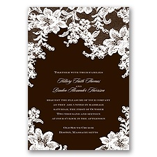 Lace Fantasy - Chocolate - Invitation