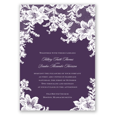 Lace Fantasy - Plum - Invitation