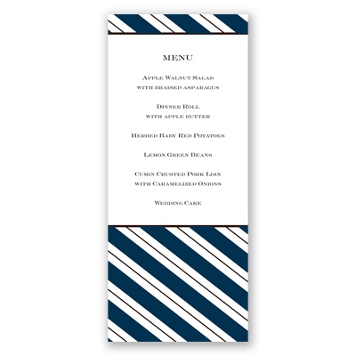 Formal Stripes - Menu Card