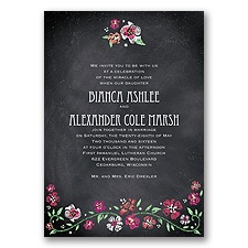 Blooming Chalkboard - Begonia - Invitation