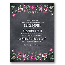 Blooming Chalkboard - Begonia - Save the Date