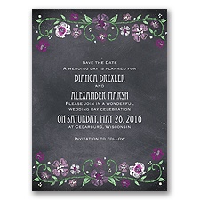 Blooming Chalkboard - Sangria - Save the Date