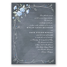 Rustic Bouquet - Bluebird - Invitation