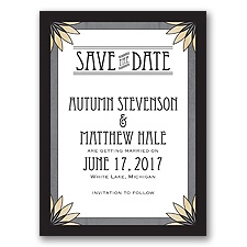 Deco Garden - Black - Save the Date