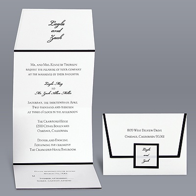 Black and White Border Seal and Send - Invitation