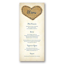 Burlap Heart - Menu Card