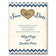 Burlap Heart - Save the Date