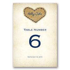Burlap Heart - Table Number