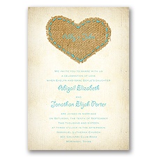 Burlap Heart - Pool - Invitation