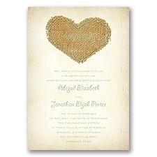 Burlap Heart - Meadow - Invitation