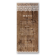 Barnwood & Lace - Menu Card