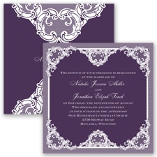 Love Lace - Plum - Invitation