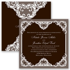 Love Lace - Chocolate - Invitation