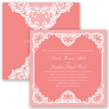 Love Lace - Coral Reef - Invitation