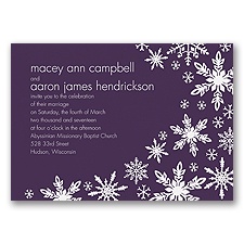 Snowflake Melody - Plum - Invitation
