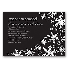 Snowflake Melody - Black - Invitation