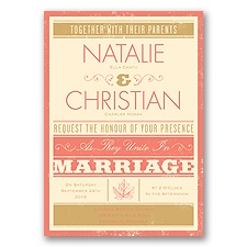 Autumn Typography - Coral Reef - Invitation