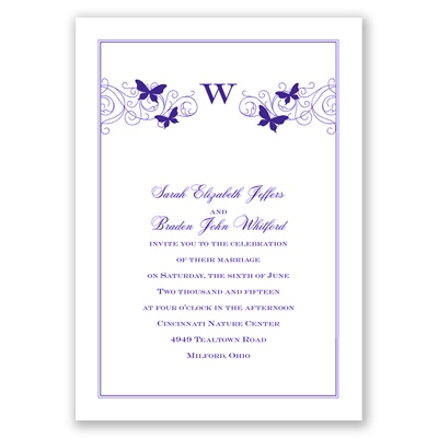 Butterfly Swirl - Invitation