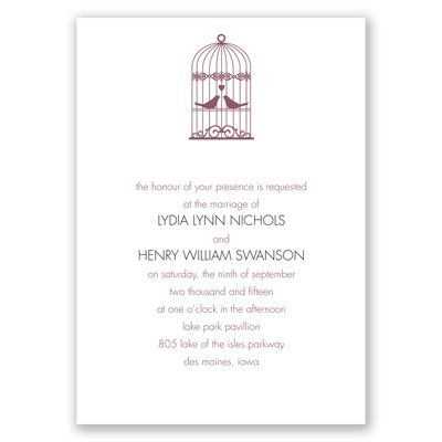 Cozy Charm - Rosewood - Invitation
