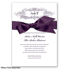 Down The Aisle - Plum - Invitation