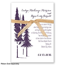Forest Romance - Plum - Invitation