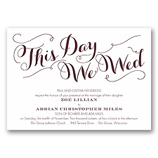 Gracefully Wed - Plum - Invitation