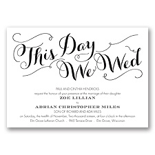 Gracefully Wed - Black - Invitation