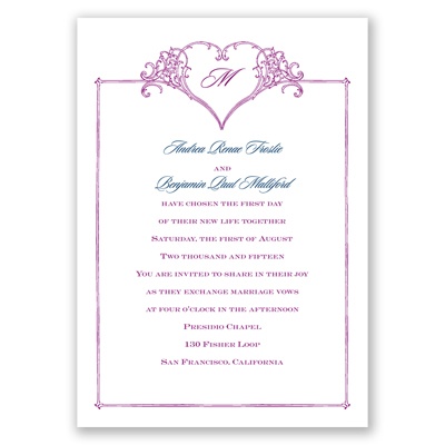 Heart Frame - Sangria - Invitation