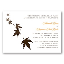 Falling Leaves - Chocolate - Invitation