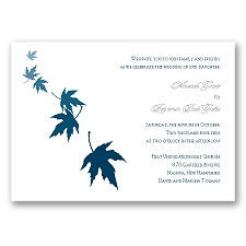 Falling Leaves - Peacock - Invitation