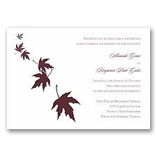 Falling Leaves - Plum - Invitation
