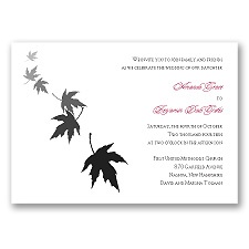 Falling Leaves - Black - Invitation