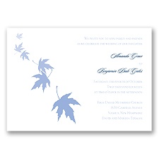 Falling Leaves - Bluebird - Invitation