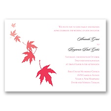 Falling Leaves - Poppy - Invitation