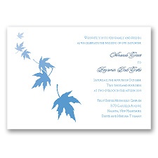Falling Leaves - Cornflower - Invitation