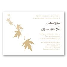 Falling Leaves - Golden - Invitation