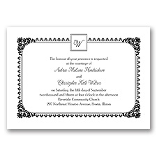Serene Border - Black - Invitation
