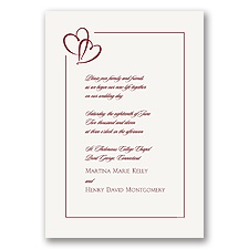 Bordered Hearts - Apple - Invitation