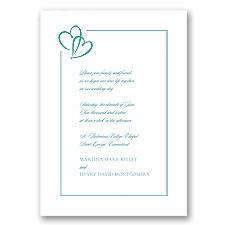 Bordered Hearts - Jade - Invitation